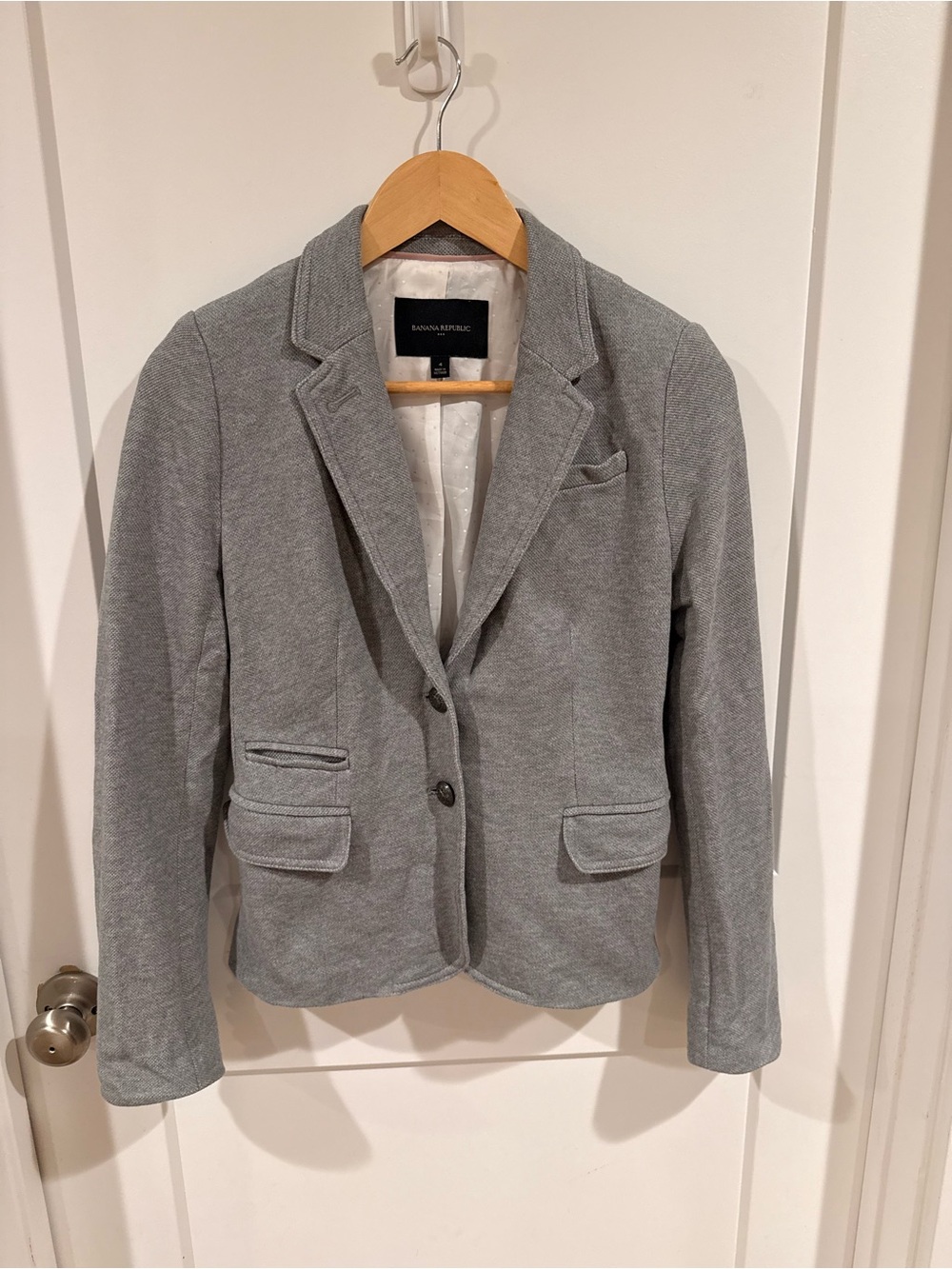 Banana Republic Light Gray Knit Blazer